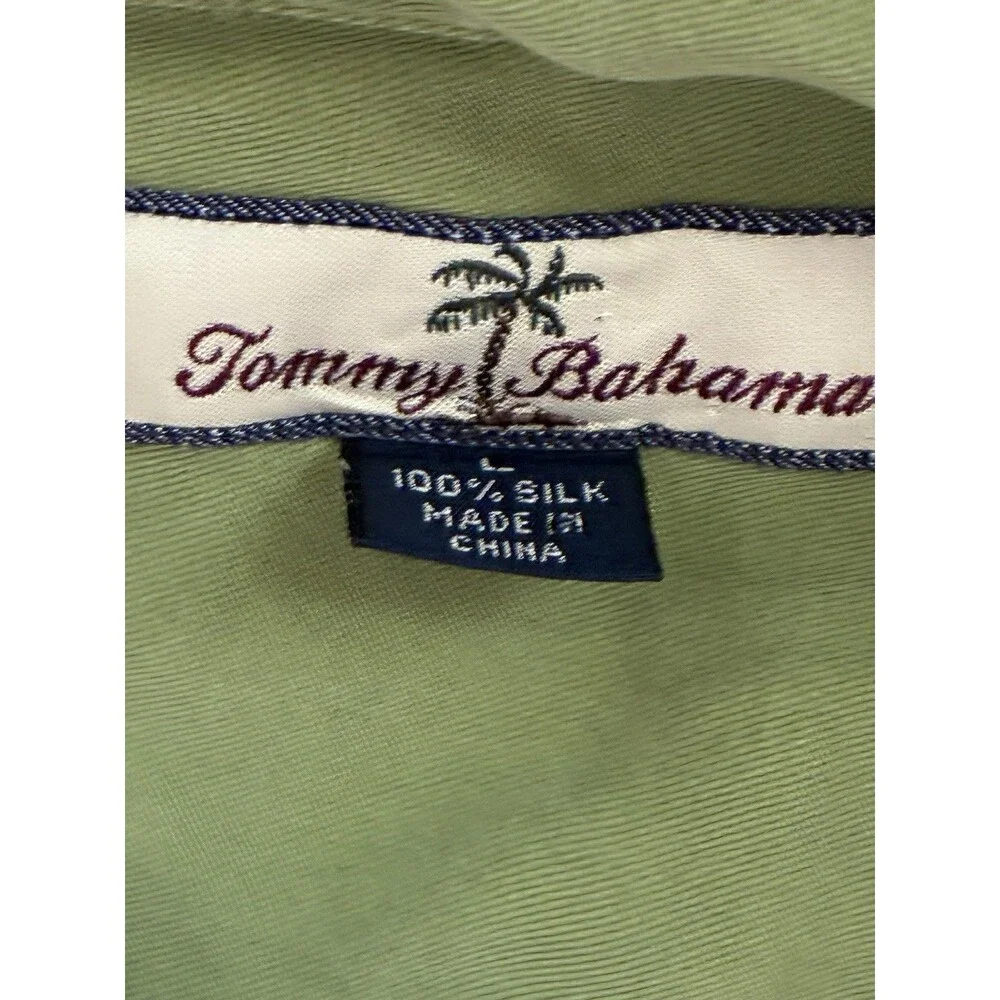 Tommy Bahama Men’s Green 100% Silk Shirt Size Large - Picture 6 of 7